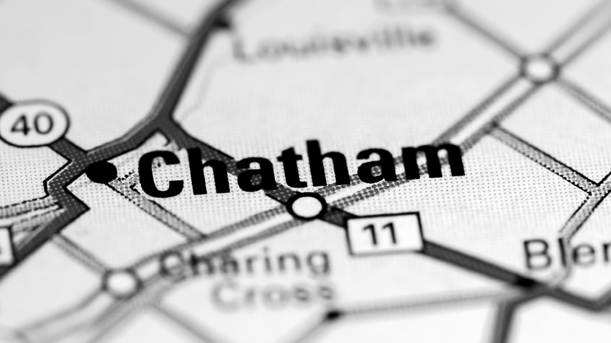 Chatham on a paper map