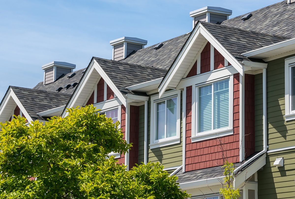 A row of townhouses.